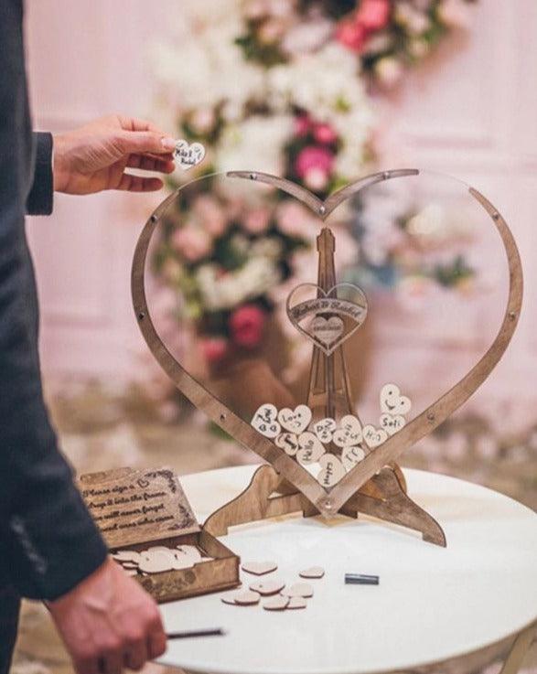 Engraved Love Wooden Sign Guestbook - Pexav