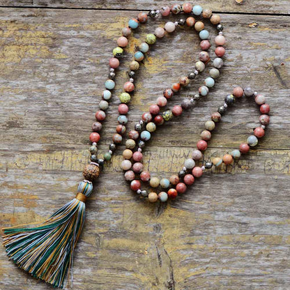 Healing Gemstone Mala Necklace - Pexav
