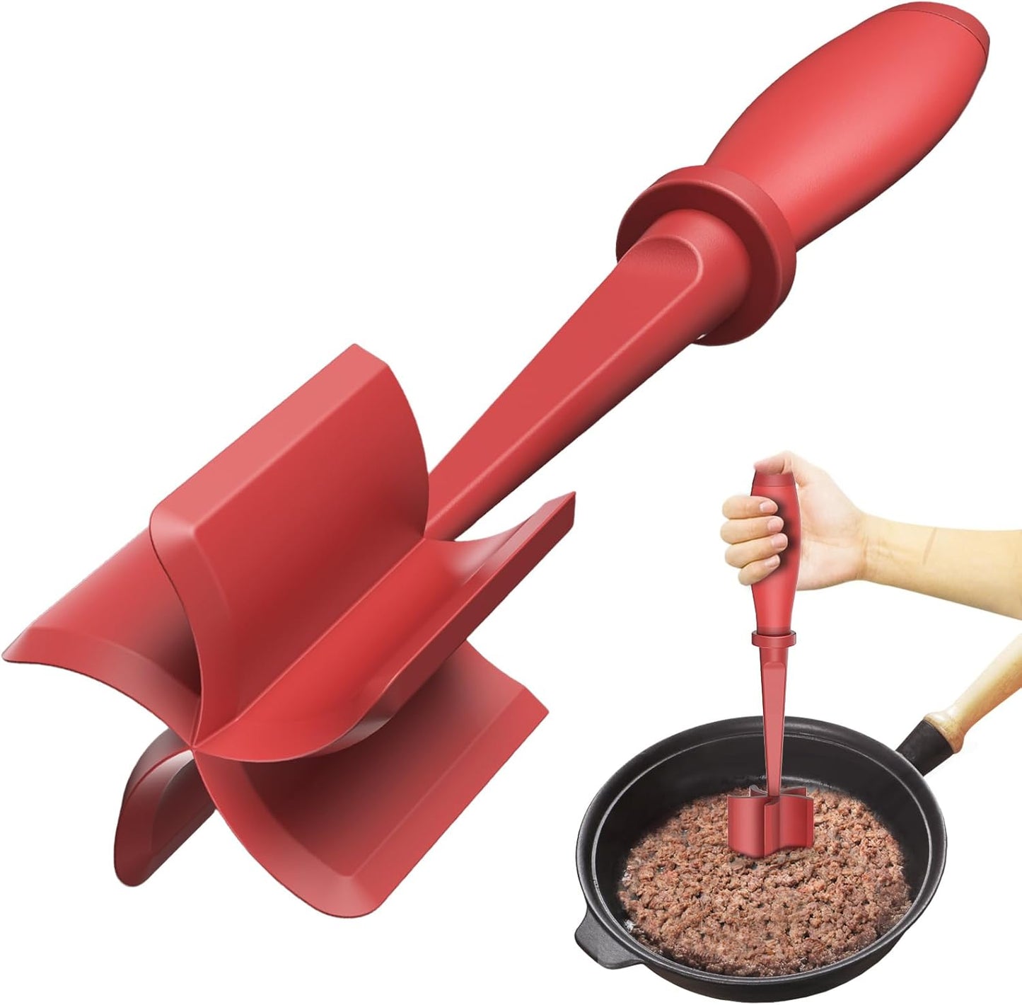 Heat-resistant Meat Chopper-Red-Nora Luxe
