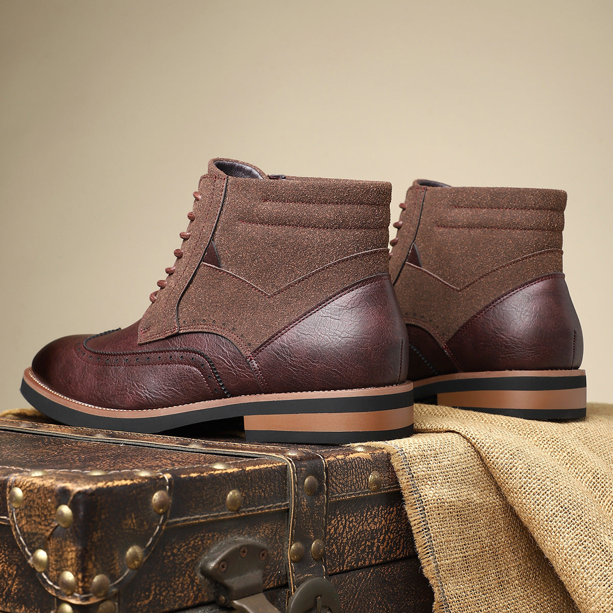 Image of Hector | Men's Wingtip Lace-Up Ankle Boots