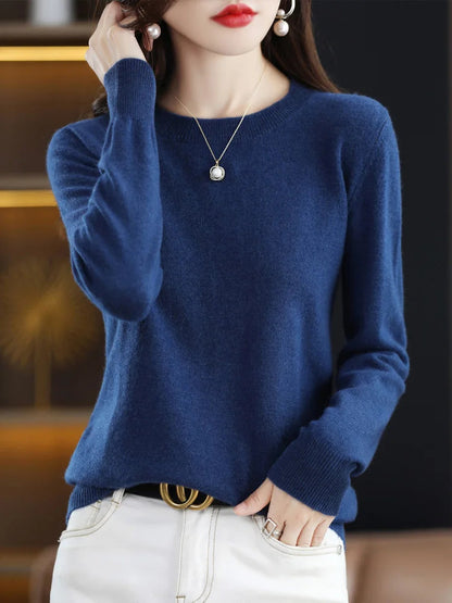 Classic Fit Women's Crew Neck Sweater - Olytrend