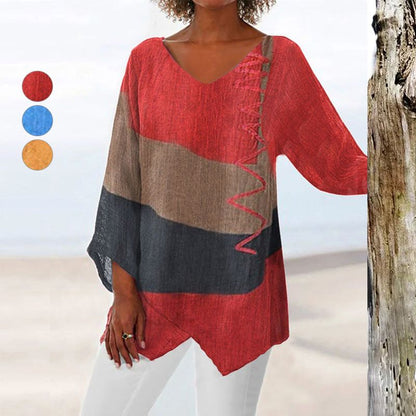 Elegant V-Neck Long Sleeve Shirt
