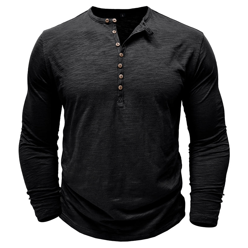 Classic Men's Textured Long Sleeve Button Shirt
