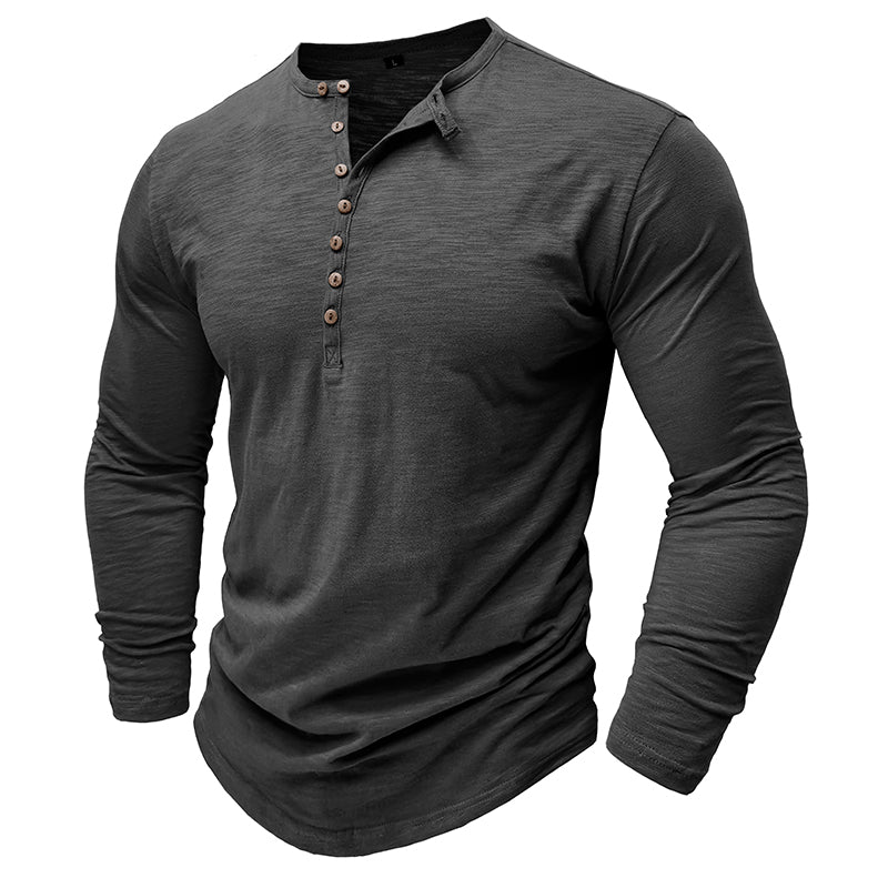 Classic Men's Textured Long Sleeve Button Shirt