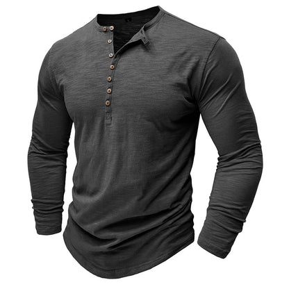 Classic Men's Textured Long Sleeve Button Shirt