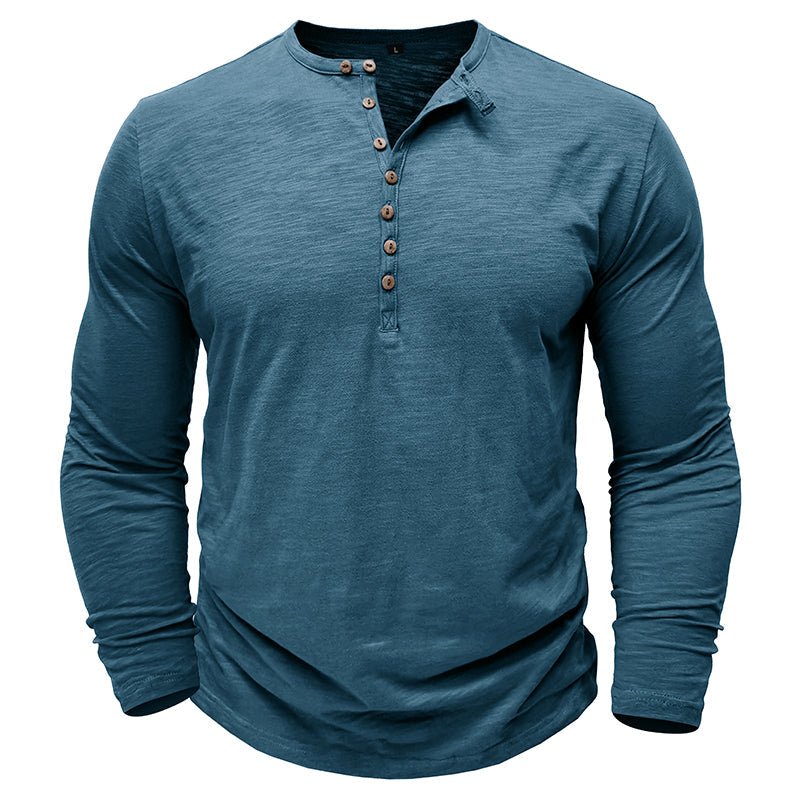 Classic Men's Textured Long Sleeve Button Shirt