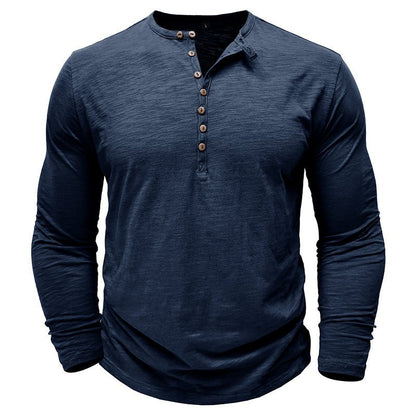 Classic Men's Textured Long Sleeve Button Shirt