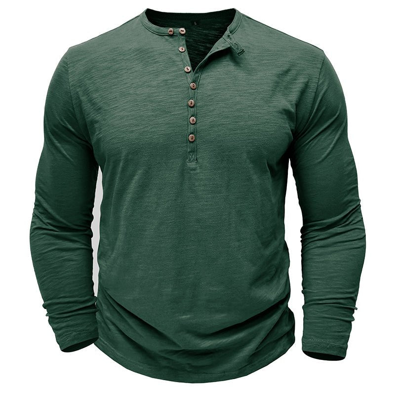 Classic Men's Textured Long Sleeve Button Shirt
