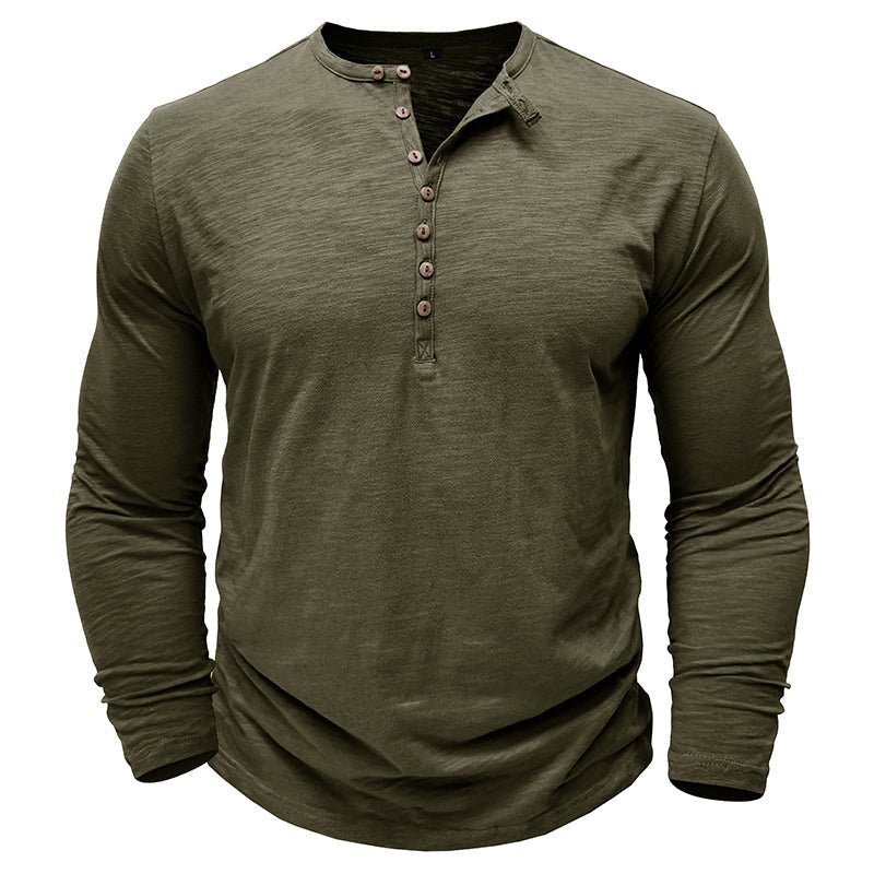 Classic Men's Textured Long Sleeve Button Shirt