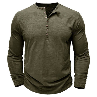 Classic Men's Textured Long Sleeve Button Shirt