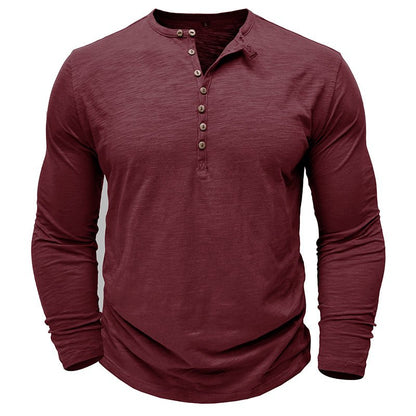 Classic Men's Textured Long Sleeve Button Shirt