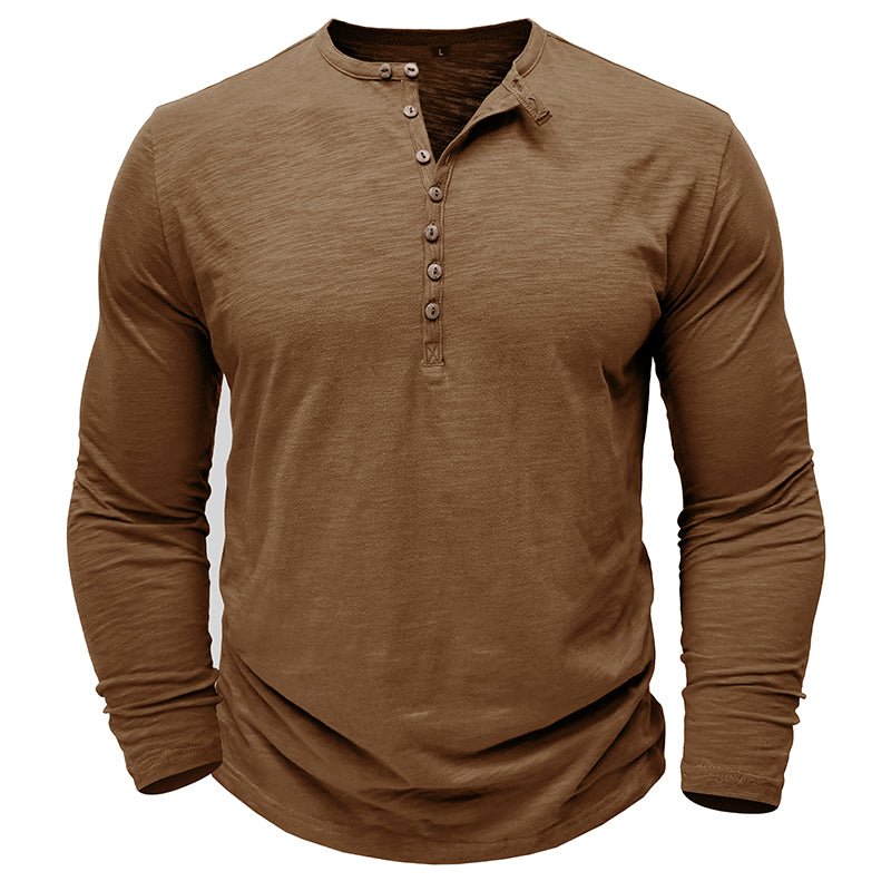 Classic Men's Textured Long Sleeve Button Shirt