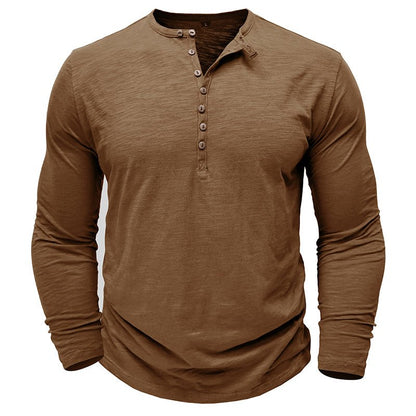 Classic Men's Textured Long Sleeve Button Shirt