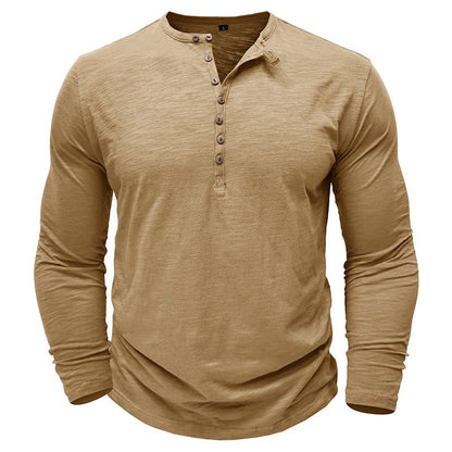 Classic Men's Textured Long Sleeve Button Shirt