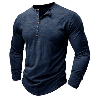 Classic Men's Textured Long Sleeve Button Shirt