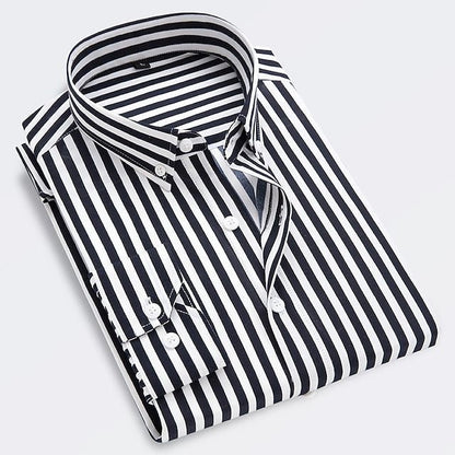 Classic Navy Blue Stripe Shirt