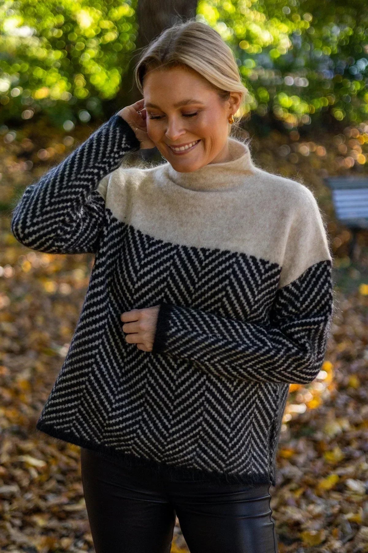 Comfortable Oversized Crew Neck Knit Sweater for Women