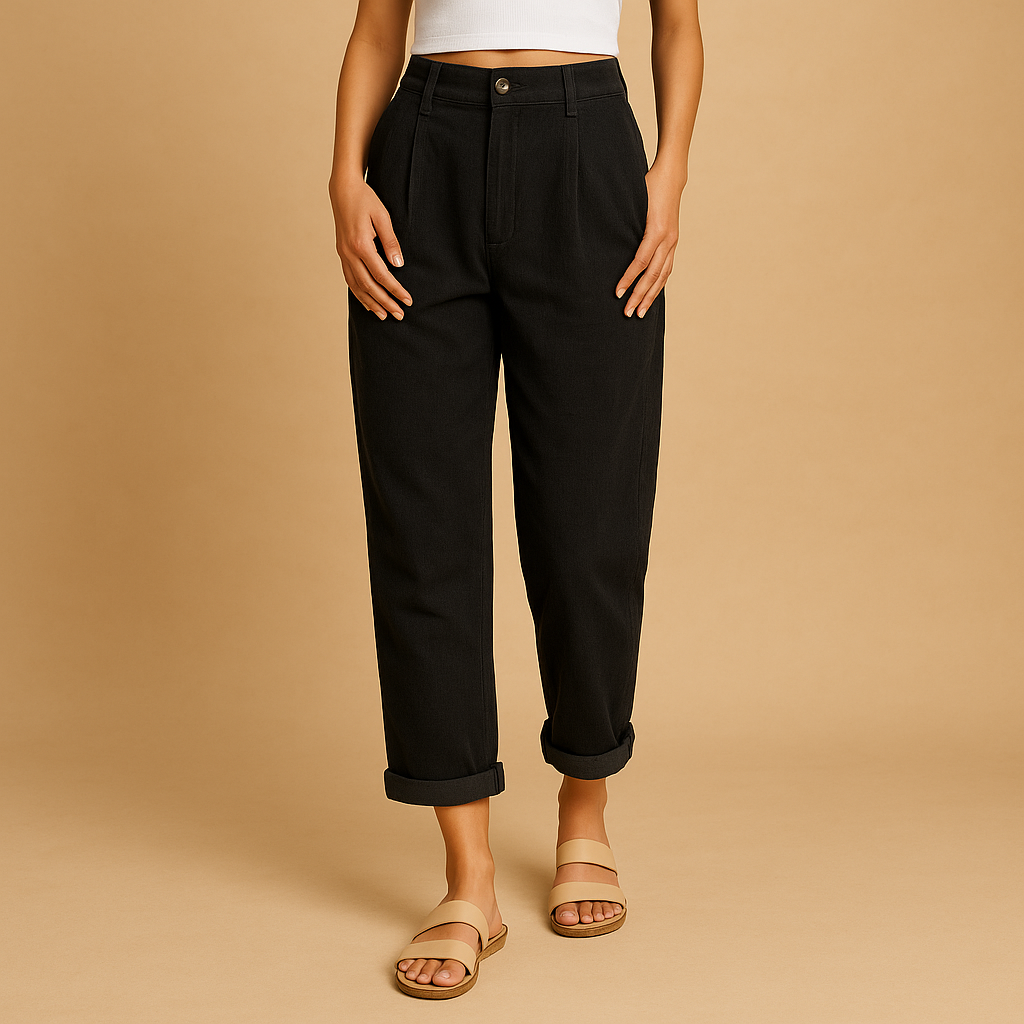 Comfortable Women's Corduroy High Waisted Pants - Nocini
