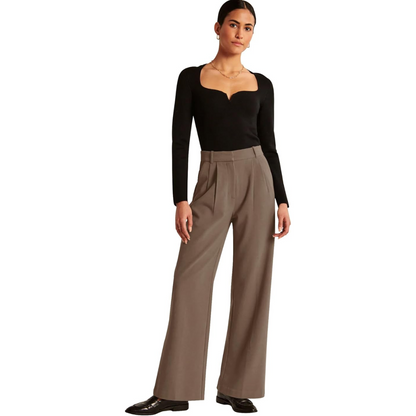 High Waisted Business Casual Work Trousers with Pockets - Katja-Black-S Short-Nora Luxe