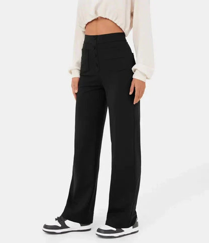 Comfortable High Waisted Straight Leg Women's Pants