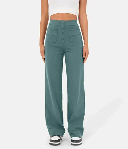 Comfortable Women's Straight Leg Stretchy Daily Pants - Olytrend