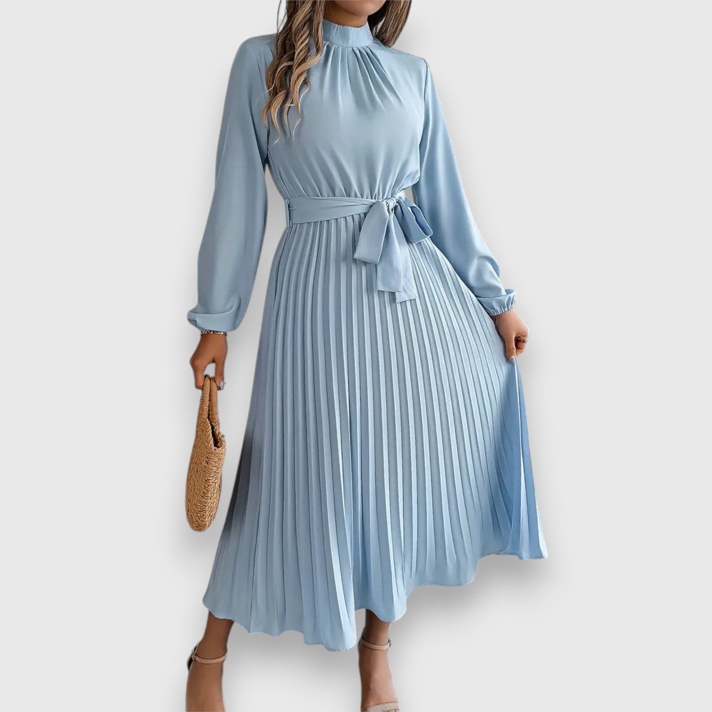 Chic Ruffled Knee Length Dress - Olytrend