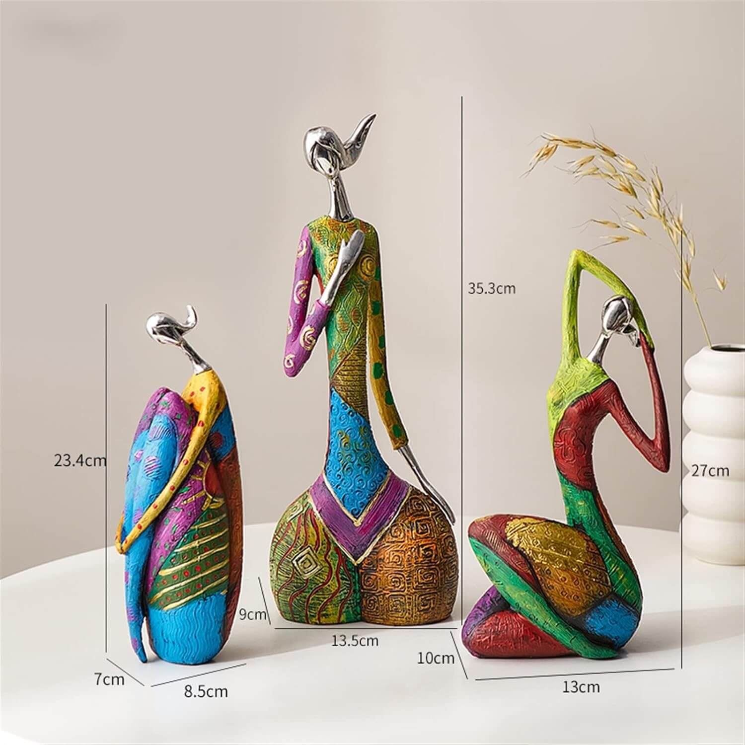 Abstract Resin Sculpture With Metallic Details