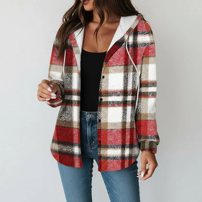 Warm Plaid Hoodie for Ladies