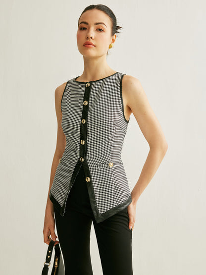 Classic Patterned Contrast Vest