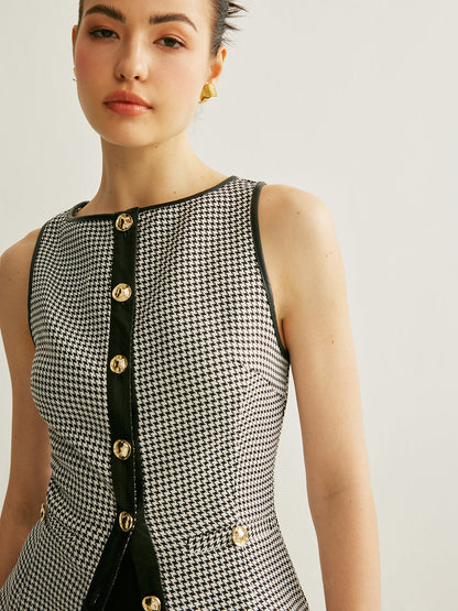Classic Patterned Contrast Vest