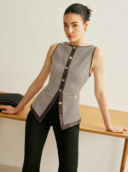 Classic Patterned Contrast Vest