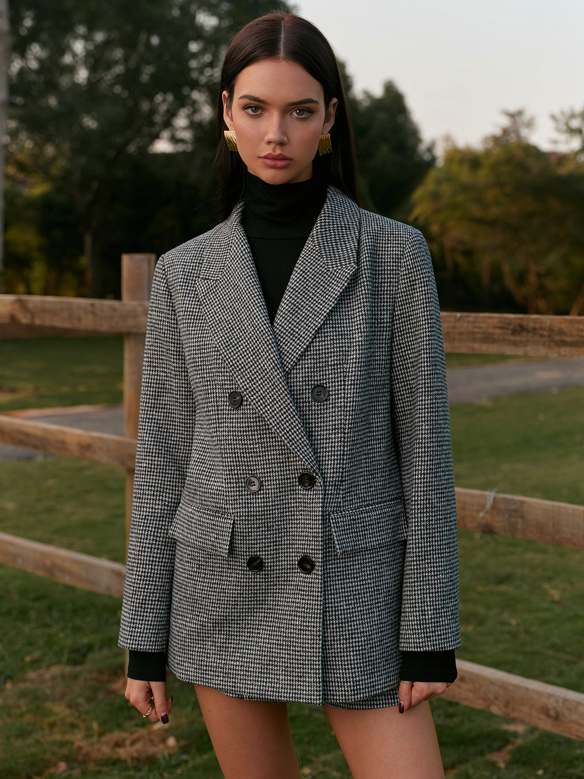 Classic Patterned Wool Jacket