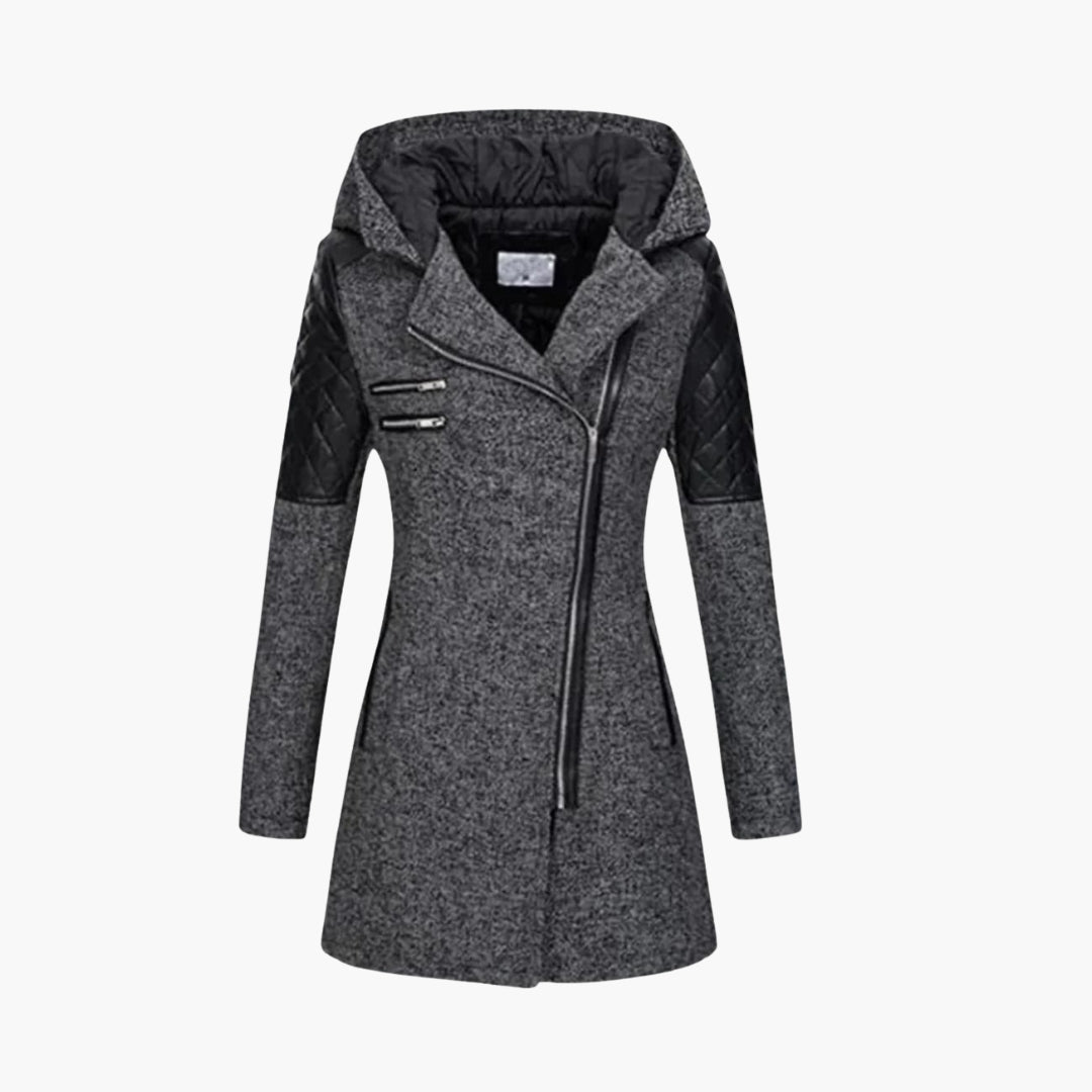 Ladies' Waterproof Parka with Hood and Zip Front - Olytrend