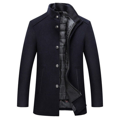 Warm Men's Insulated Mid-Length Winter Coat