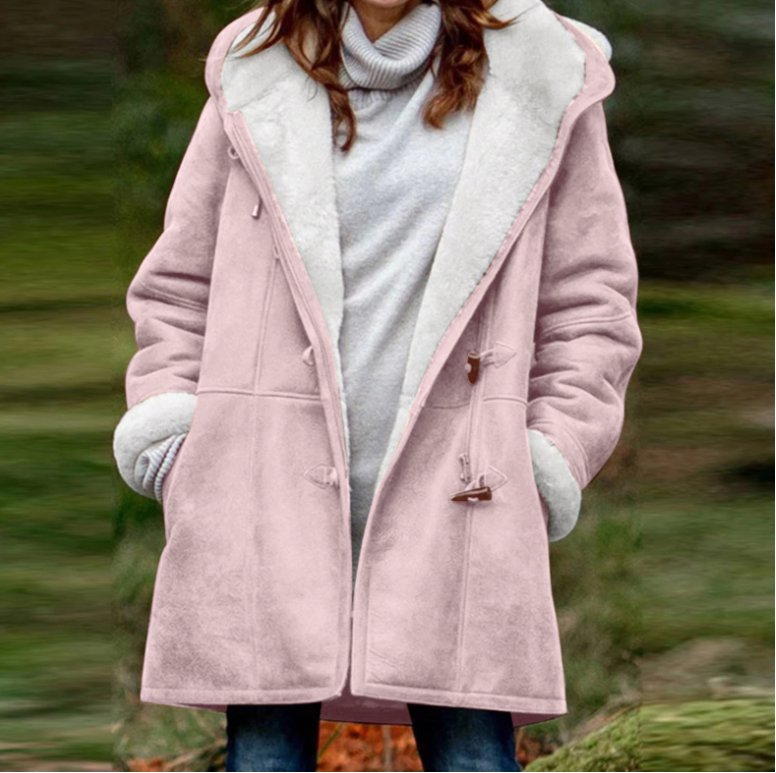 Warm Women's Sheepskin Parka Coat with Hood - Nocini