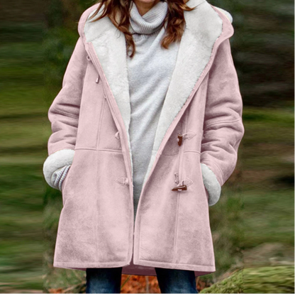 Warm Women's Sheepskin Parka Coat with Hood - Nocini