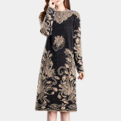 Comfortable Floral Knee Length Women's Dress