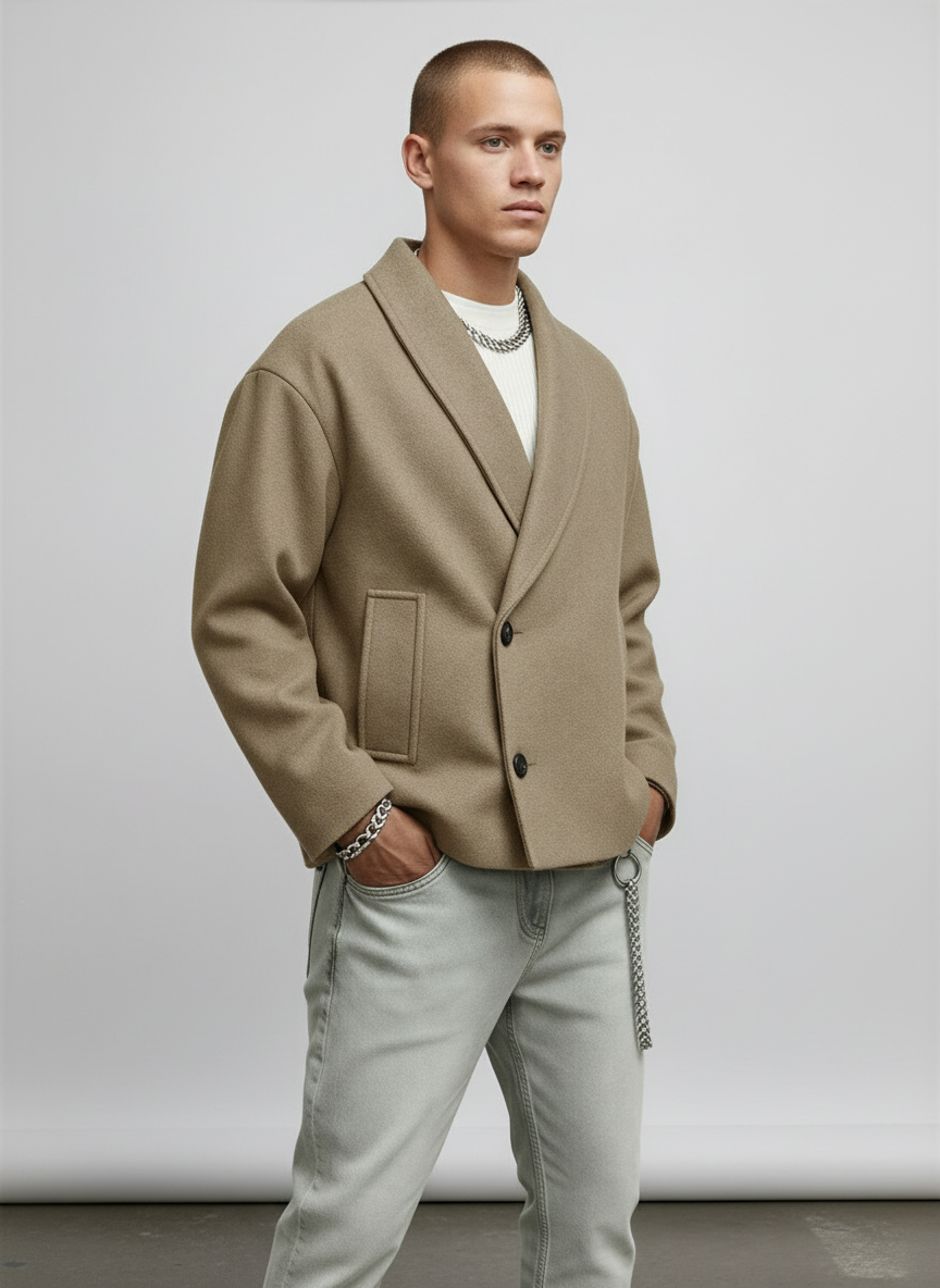 Casual Men's Open Front Cardigan Jacket - Olytrend