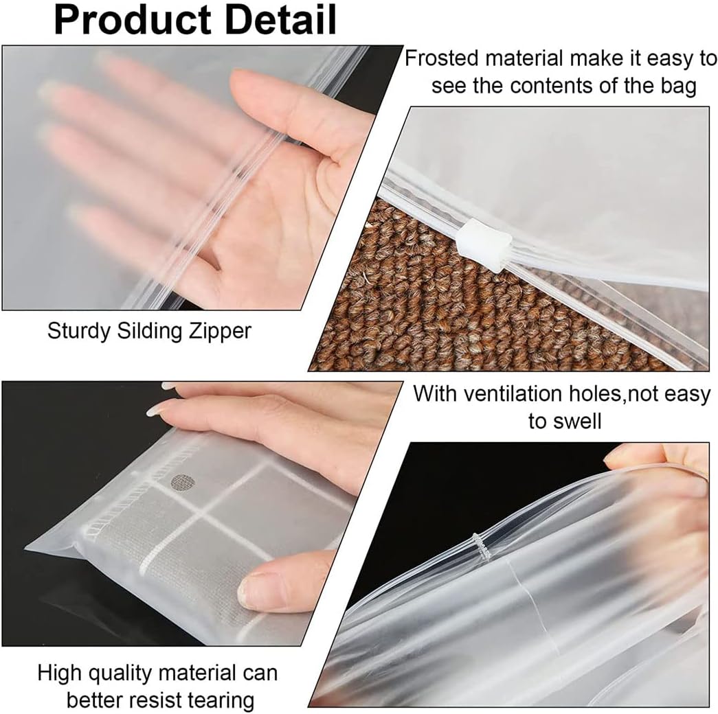 Breathable Clear Plastic Storage Bags – 40 Pack Closet Organizers