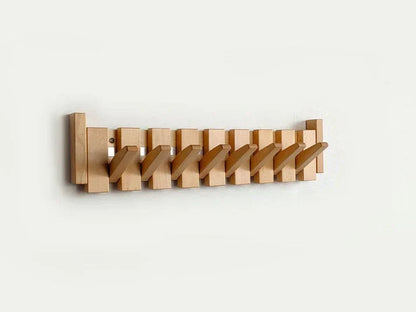 Sturdy Wood Wall Hook Rack with Music Theme