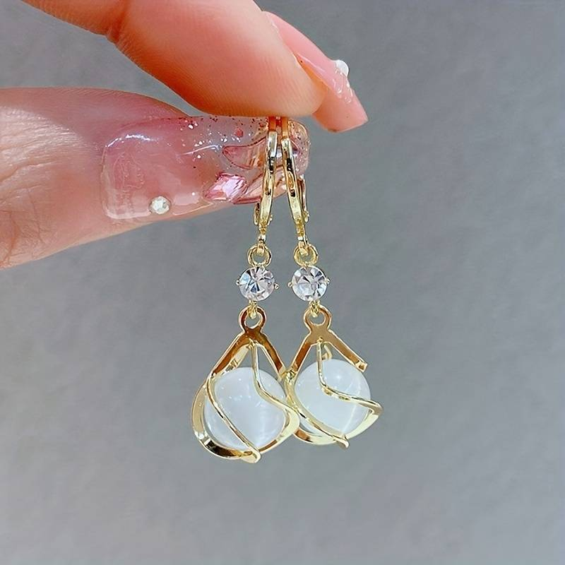 Vintage Style Gemstone Dangle Earrings