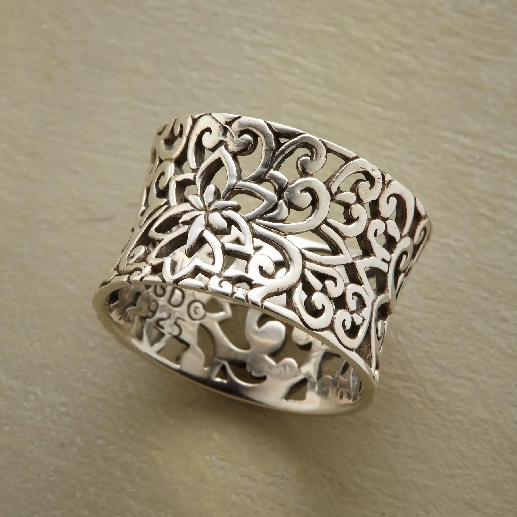 Classic Sterling Silver Adjustable Band Ring - Nocini
