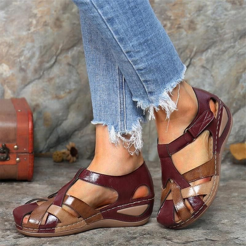Comfortable Two-Tone Sandals with Adjustable Straps - Pexav