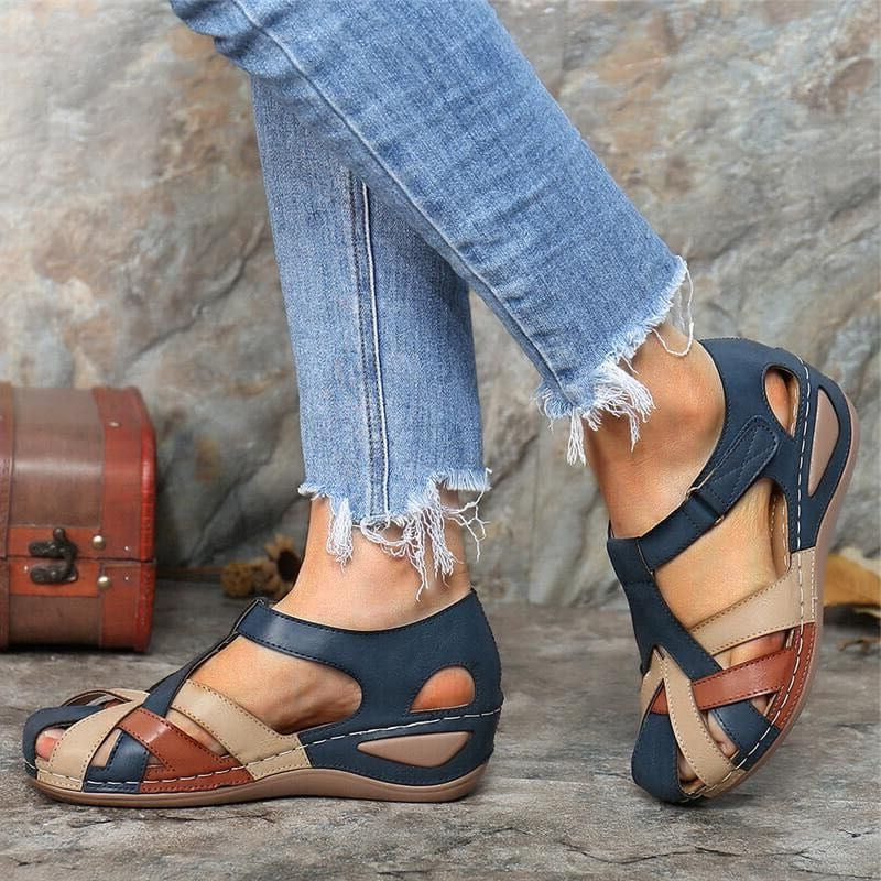 Comfortable Two-Tone Sandals with Adjustable Straps