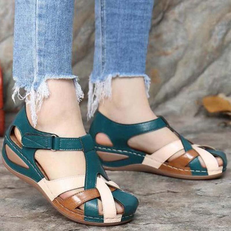 Comfortable Two-Tone Sandals with Adjustable Straps