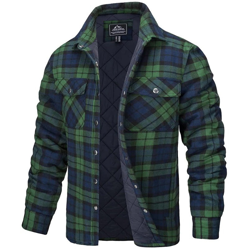 Classic Checked Flannel Shirt with Long Sleeves