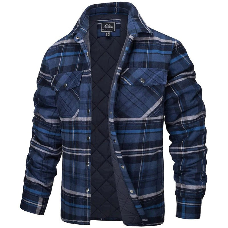 Classic Checked Flannel Shirt with Long Sleeves - Pexav