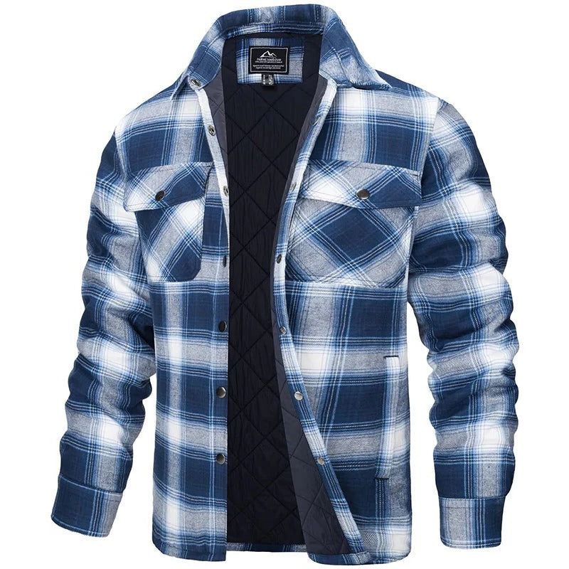Classic Checked Flannel Shirt with Long Sleeves