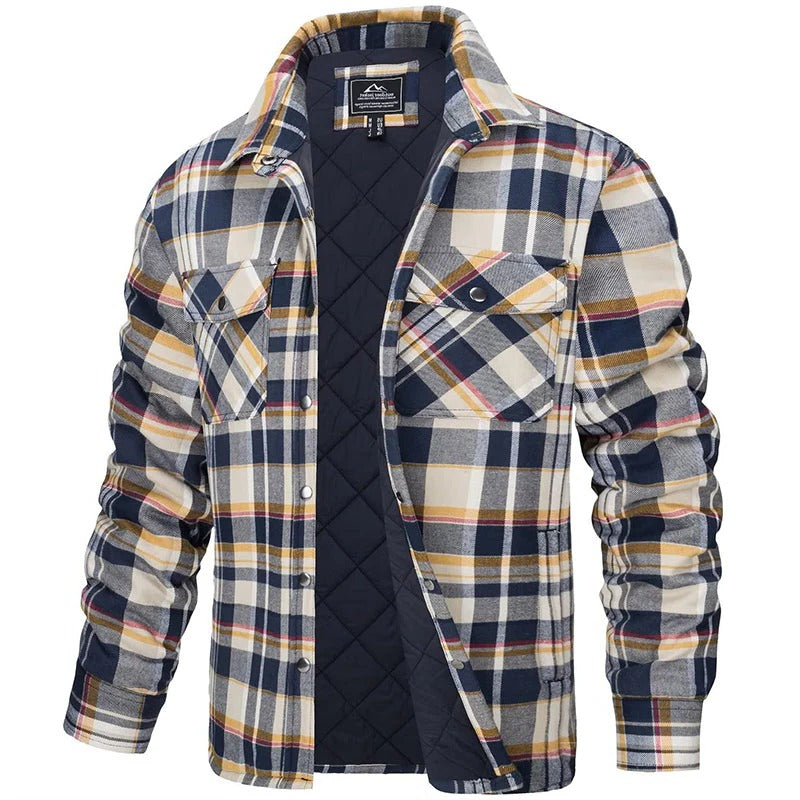 Classic Checked Flannel Shirt with Long Sleeves