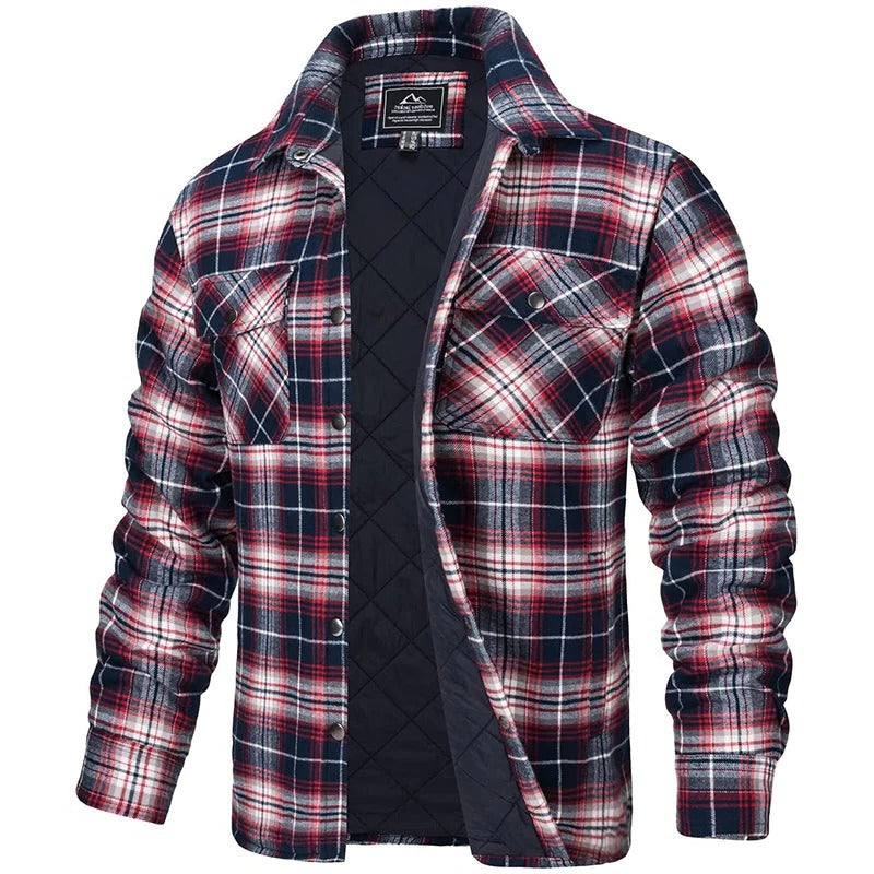 Classic Checked Flannel Shirt with Long Sleeves